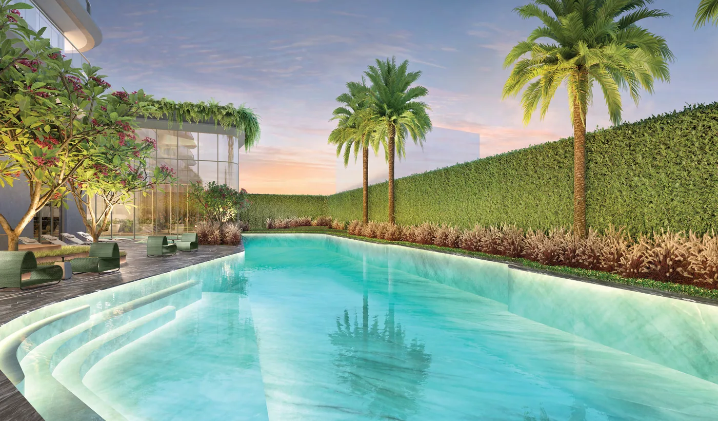 Perspectiva ilustrada da piscina externa — EPIC